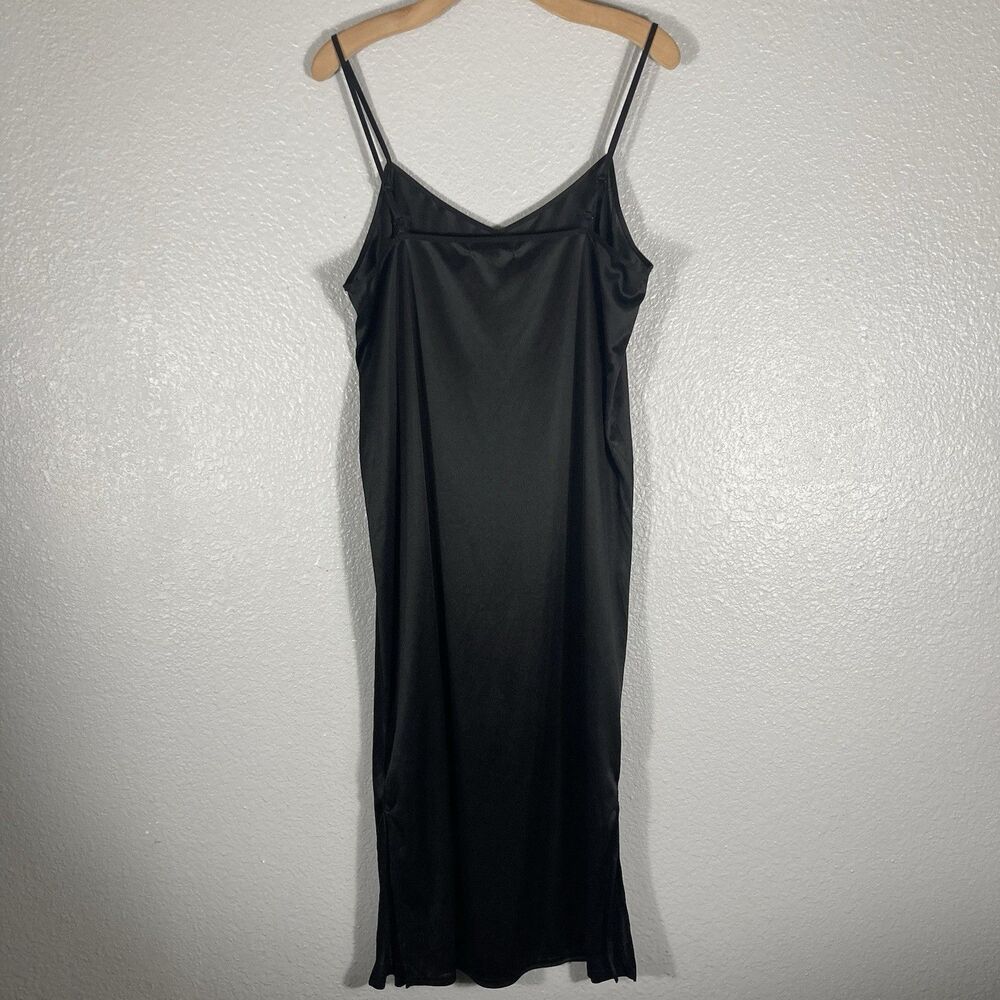 Steve Madden Black Slip Dress Nightgown L Sexy Romantic Feminine Whimsigoth - Picture 5 of 9